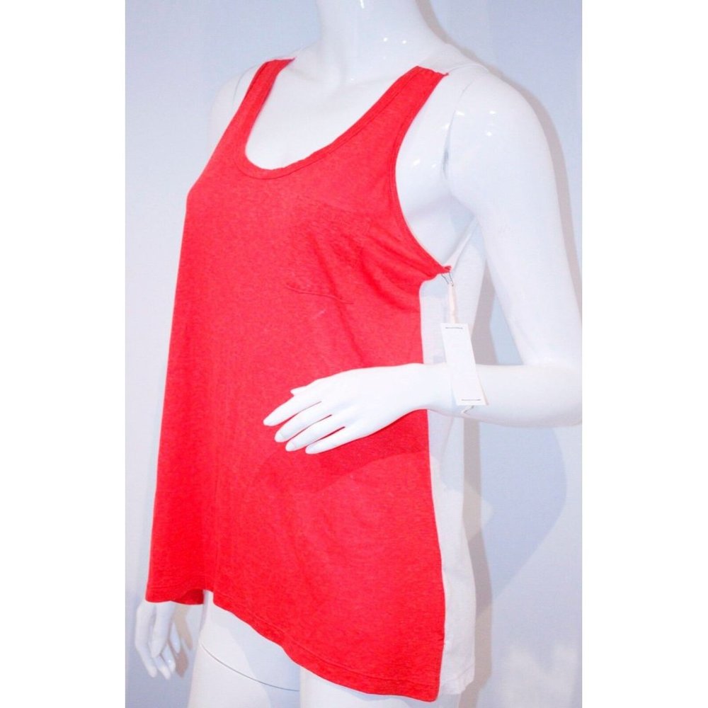 J BRAND Jeans LAVA WHITE Coral POCKET Gertrude Tank Colorblock ( O/S )